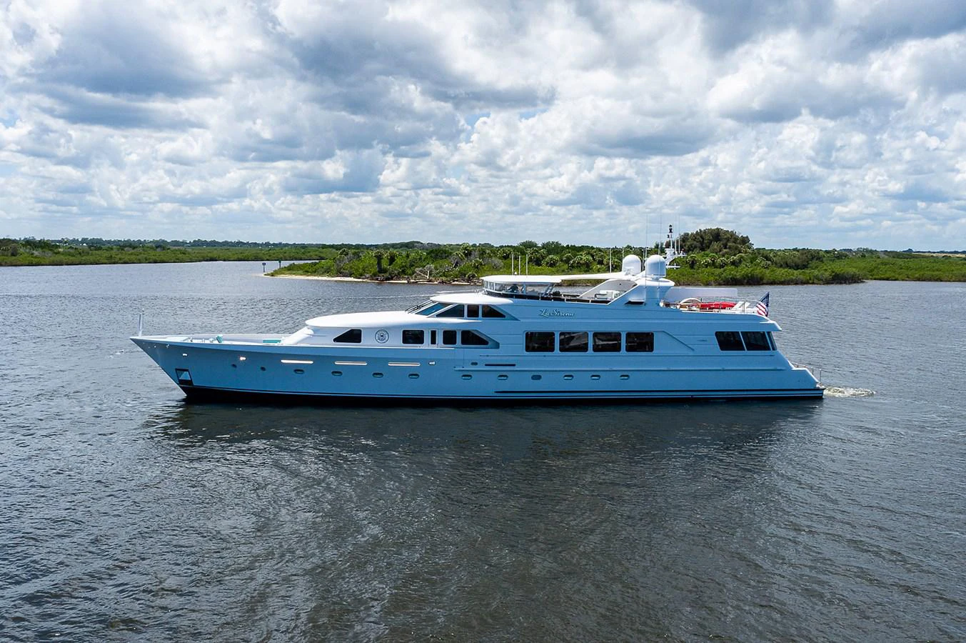 a boat on the water aboard LA SIRENA Yacht for Sale