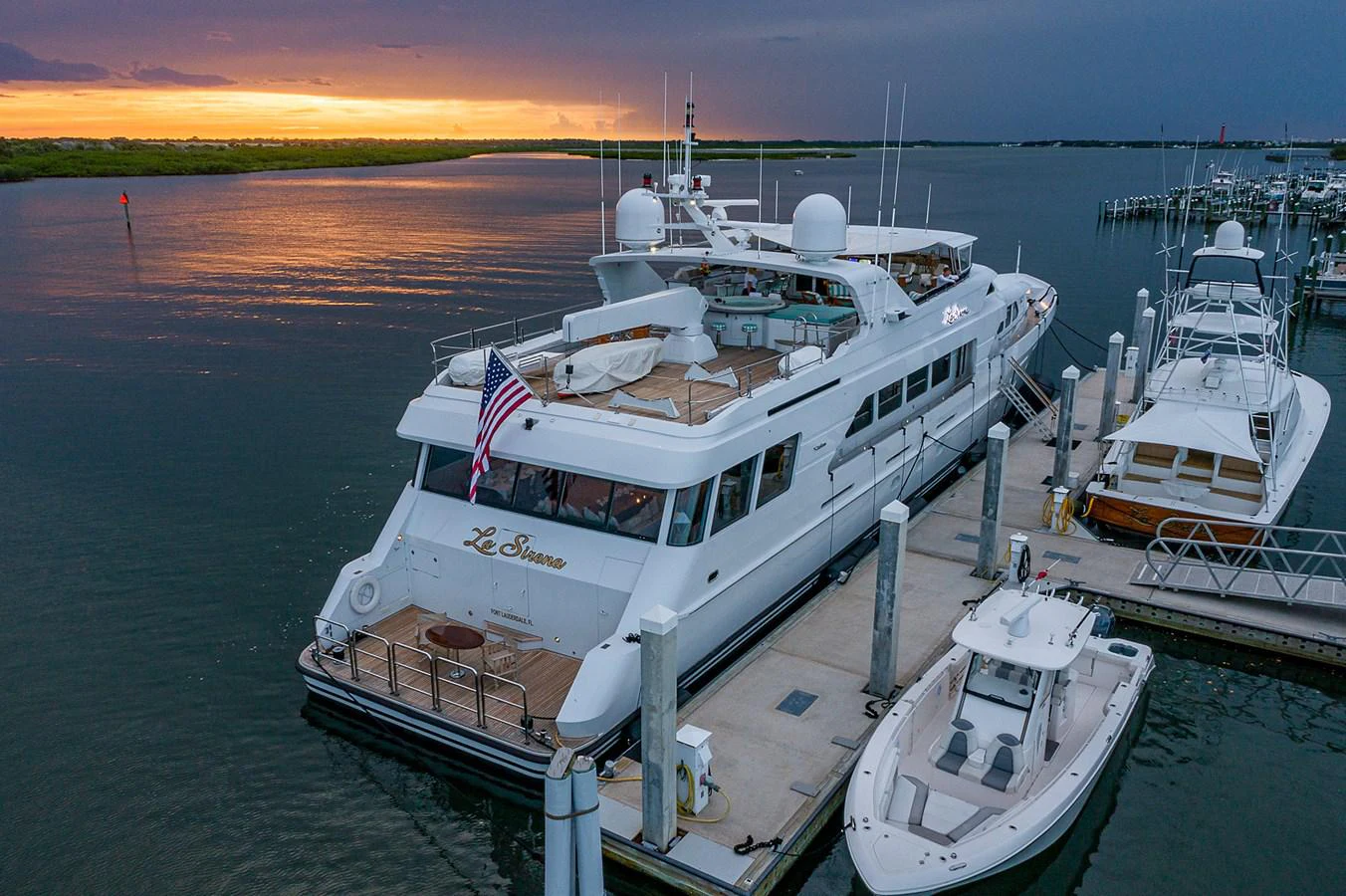 a boat on the water aboard LA SIRENA Yacht for Sale
