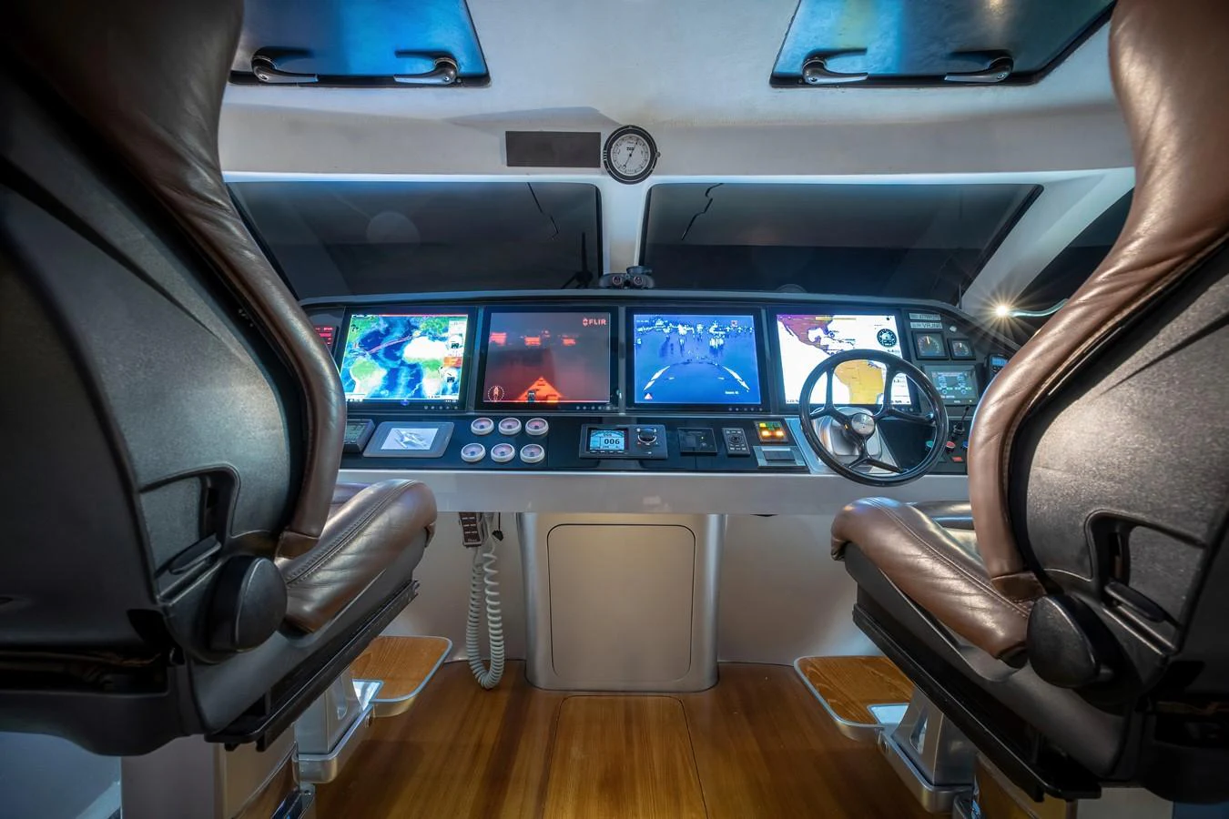 inside of a car aboard ADASTRA Yacht for Sale