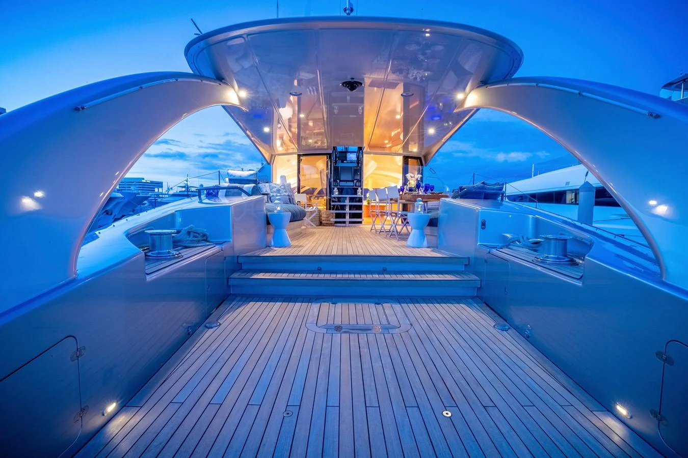 a large satellite dish aboard ADASTRA Yacht for Sale