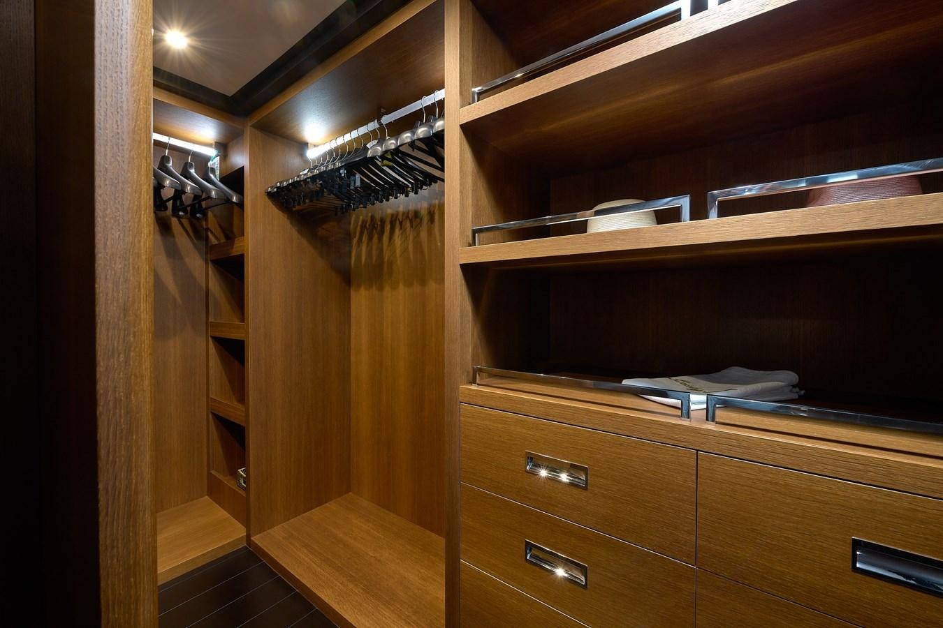 a room with wooden cabinets aboard LADY MRD Yacht for Charter