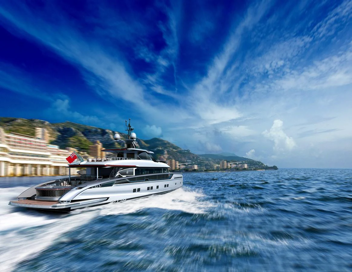 a boat on the water aboard DYNAMIQ GTT135 Yacht for Sale