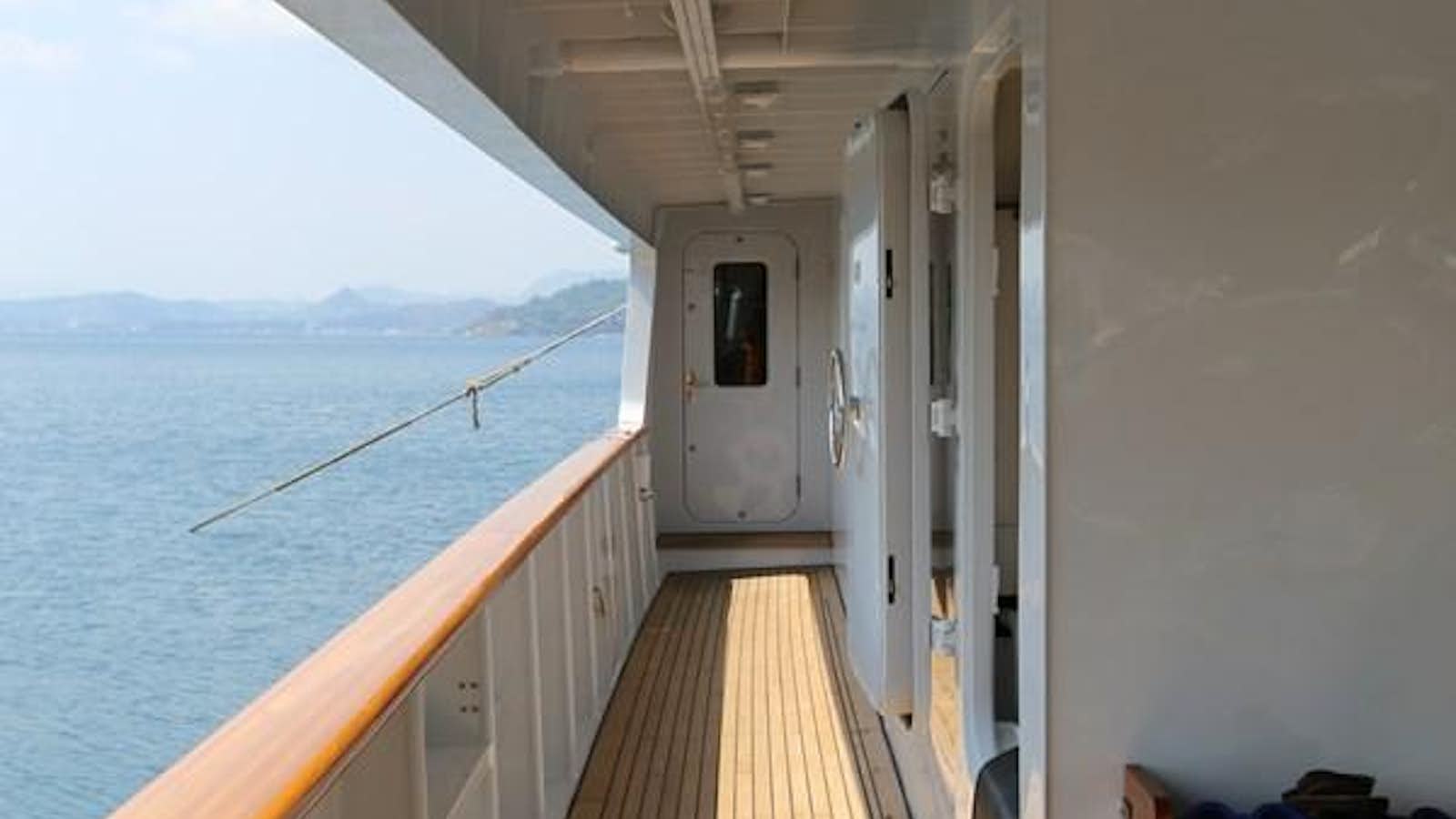 a wooden deck on a boat aboard SEA HUNTER Yacht for Sale