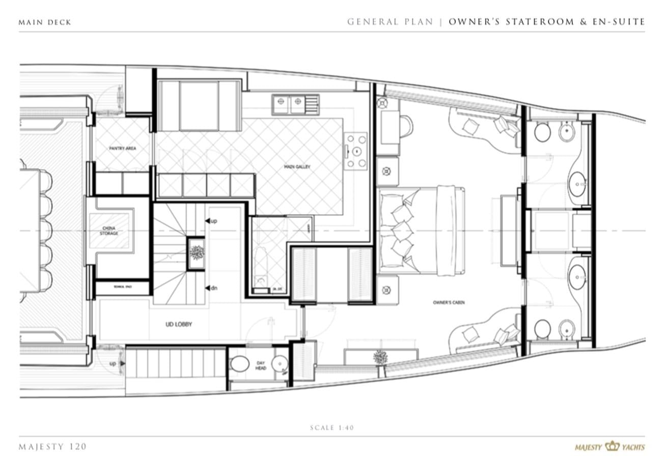 diagram, engineering drawing aboard MY WAY V Yacht for Sale