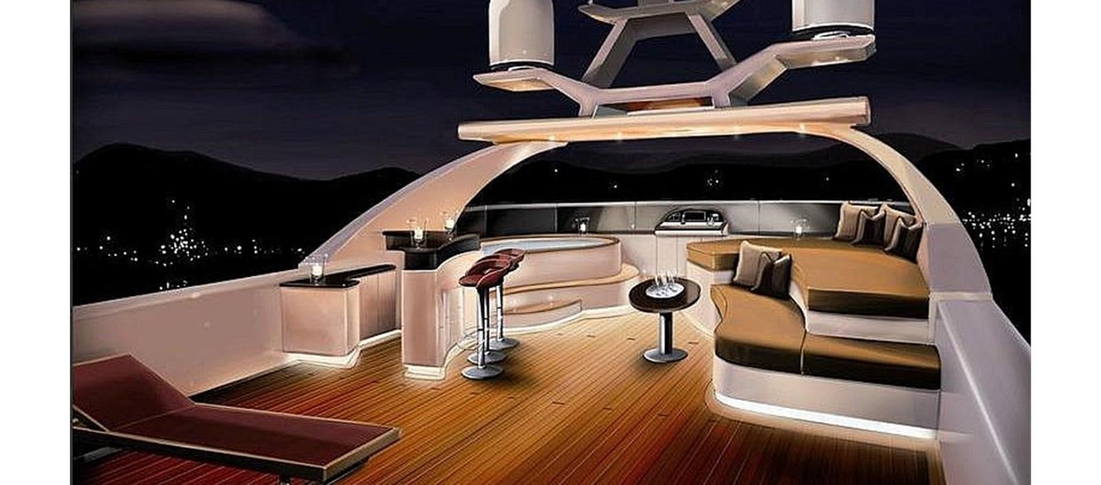 a room with a table and chairs aboard C-347 Yacht for Sale