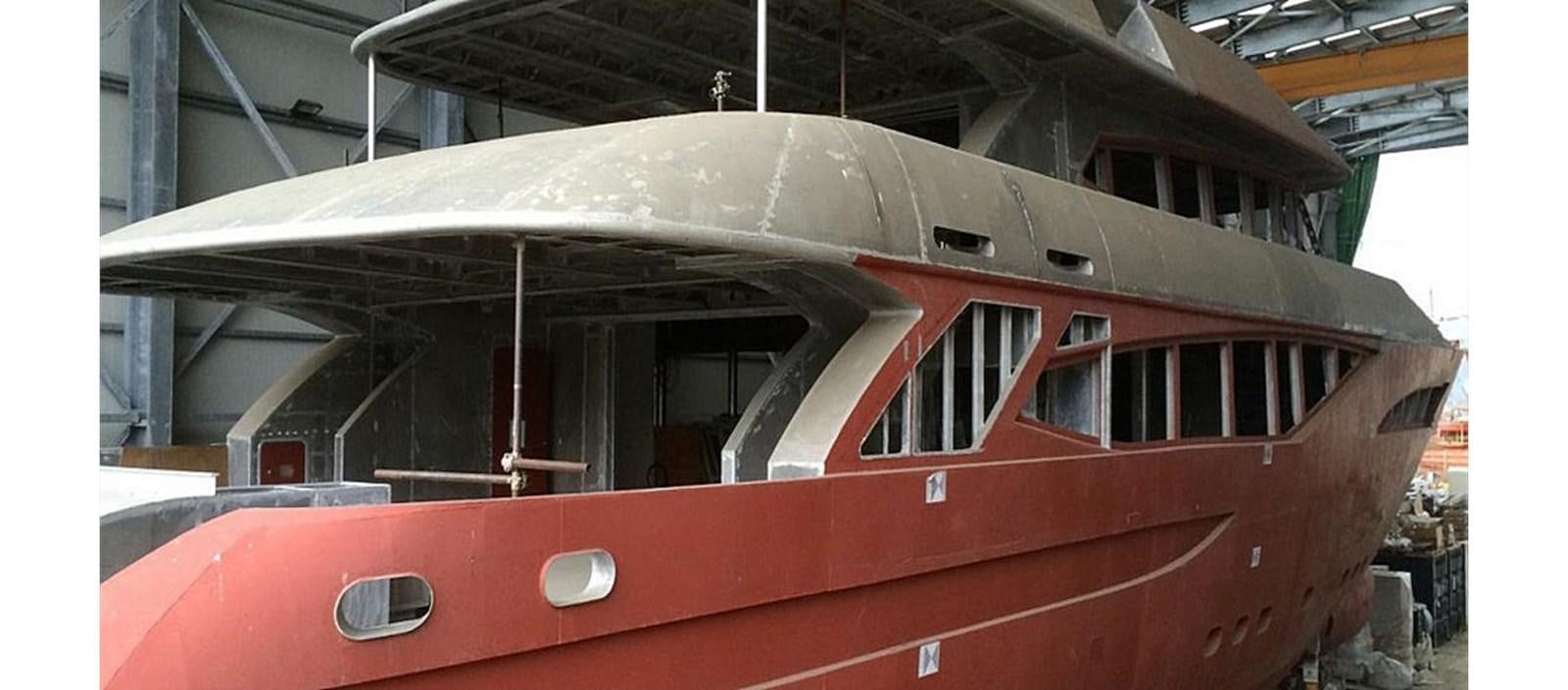 a red train car aboard C-347 Yacht for Sale