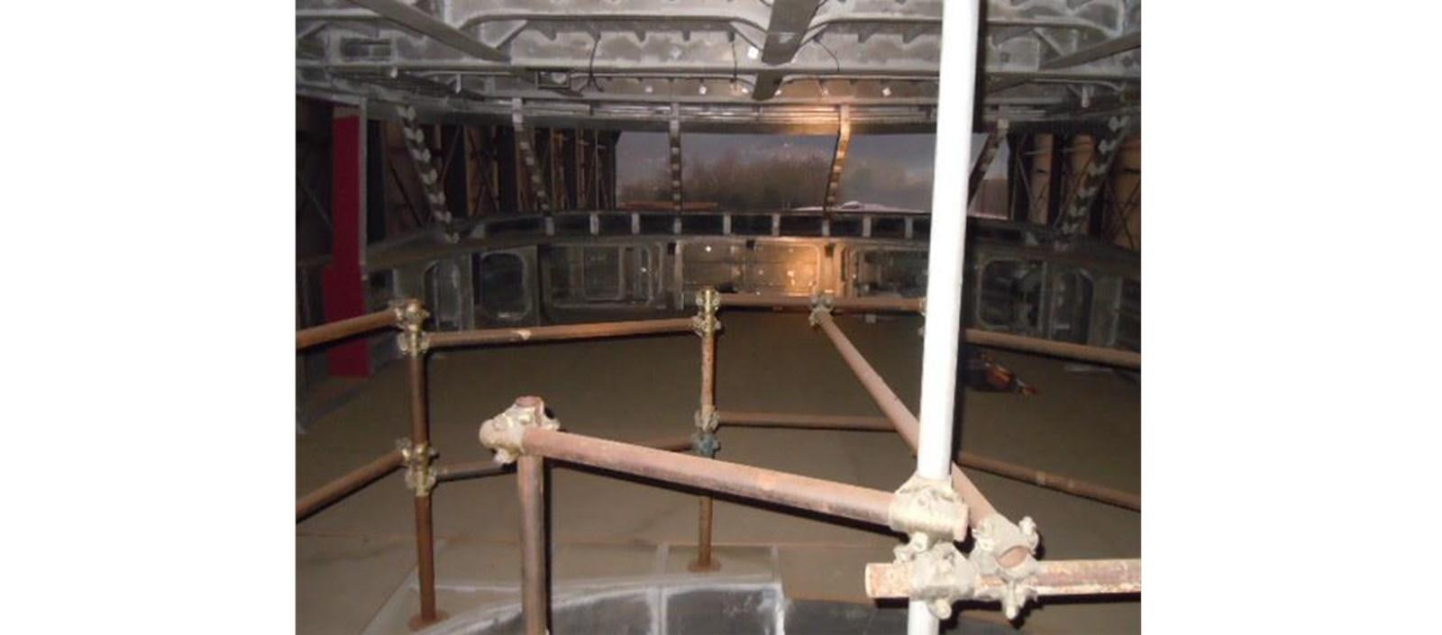 a large metal structure with pipes aboard C-347 Yacht for Sale