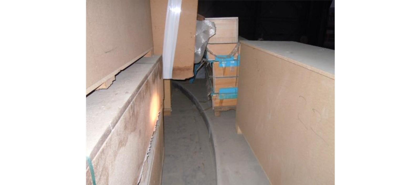 a large concrete floor with a few boxes on it aboard C-347 Yacht for Sale