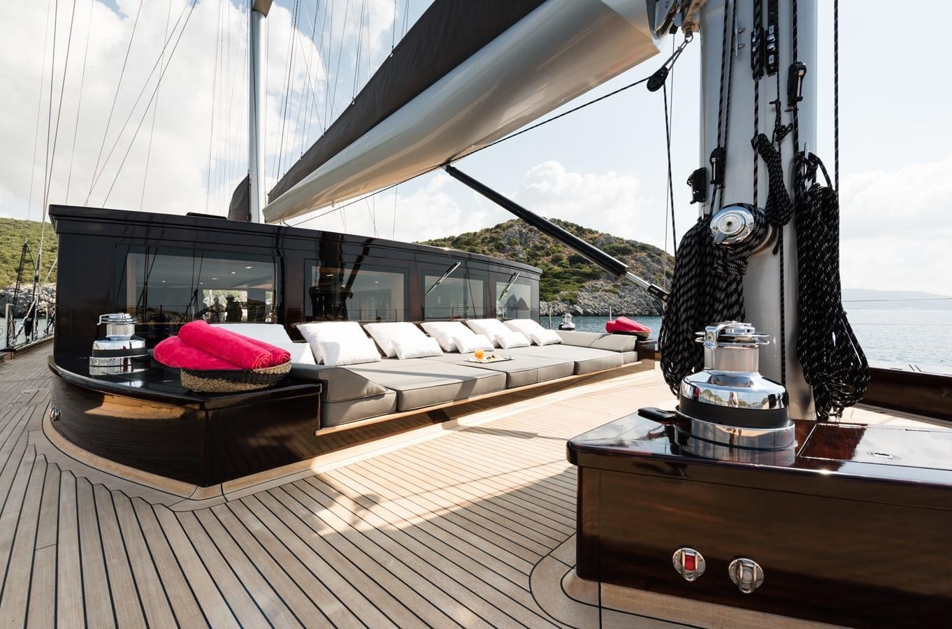 a boat on a deck aboard ROX STAR Yacht for Charter