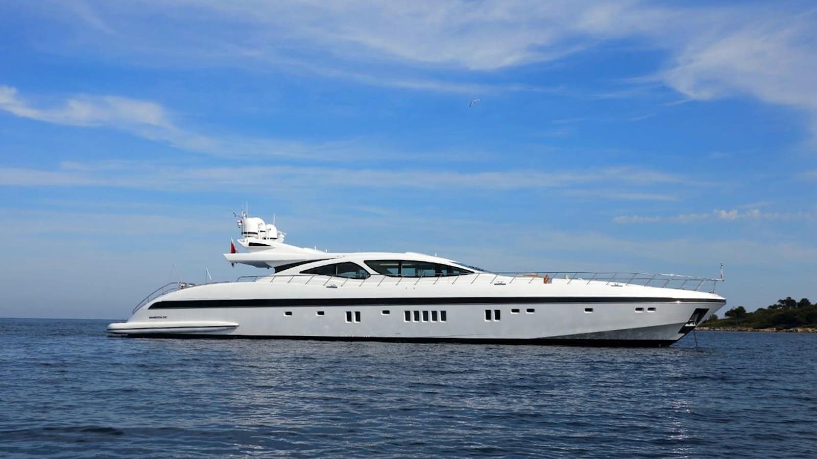 a white yacht on the water aboard YOU & G Yacht for Sale
