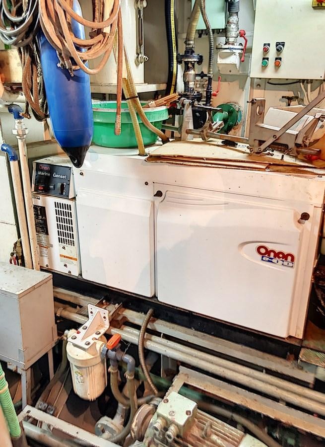 a large white machine with wires aboard ELIKI Yacht for Sale