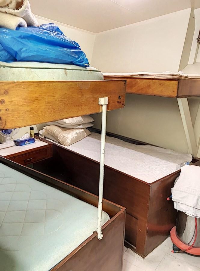 bunk beds in a room aboard ELIKI Yacht for Sale