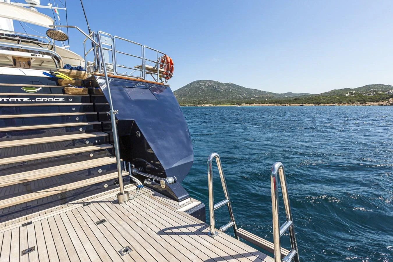 a boat on the water aboard STATE OF GRACE Yacht for Sale