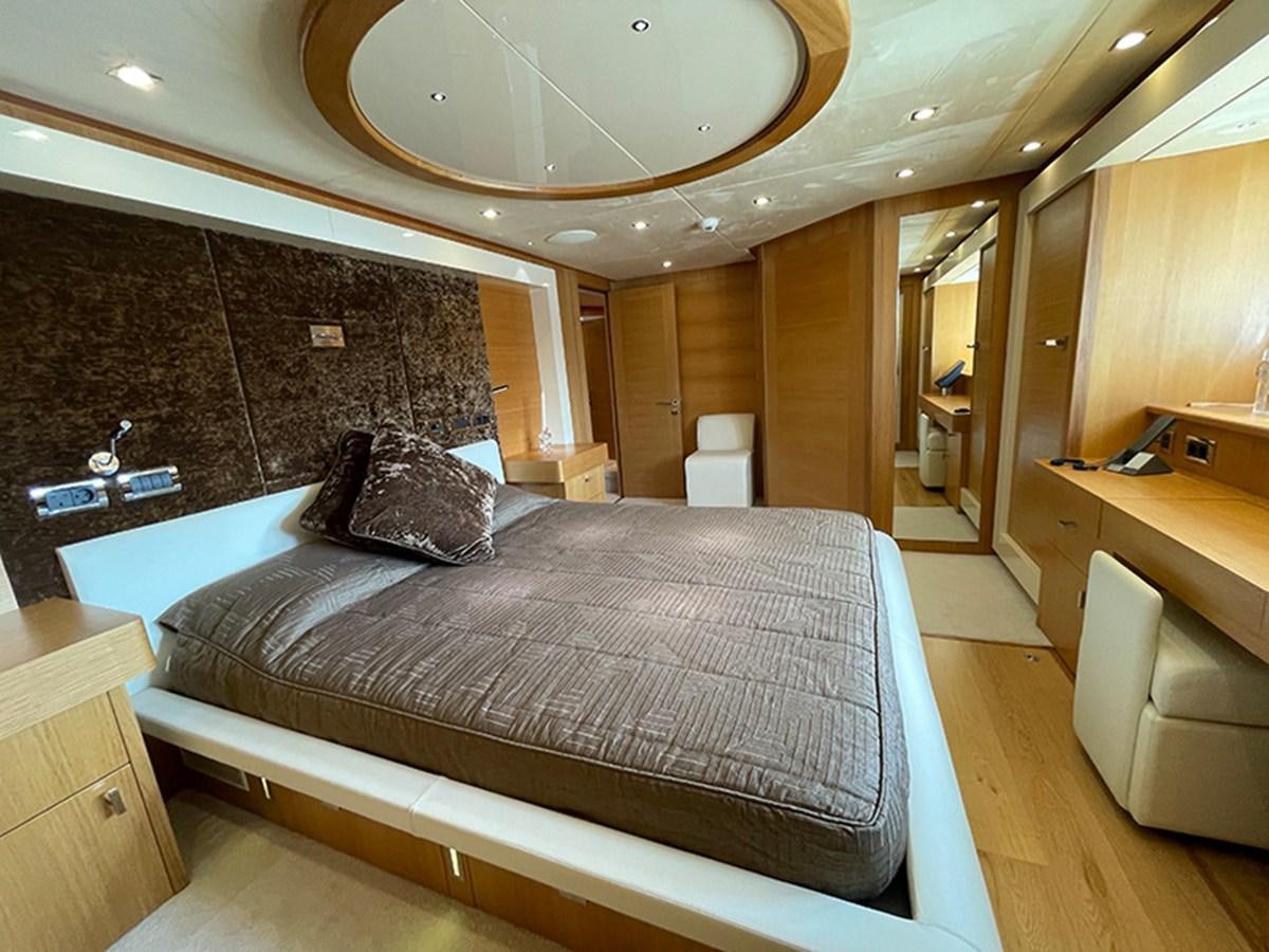 a bed in a room aboard EVIL ZANA Yacht for Sale