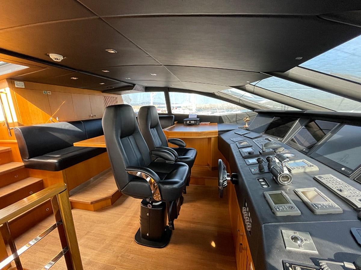 a room with a desk and chairs aboard EVIL ZANA Yacht for Sale