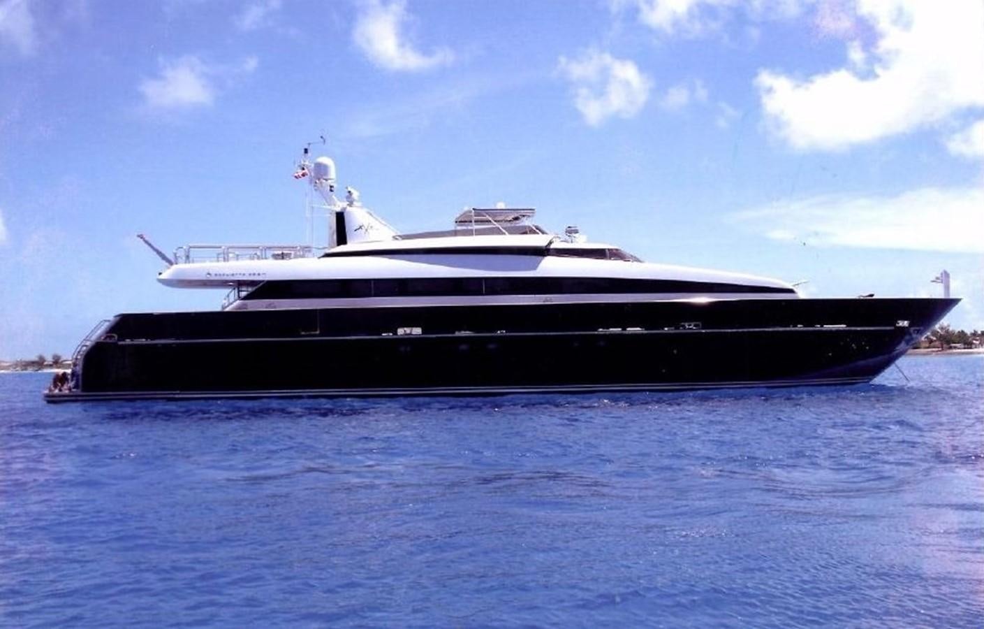 a large ship in the water aboard SHAMEKH Yacht for Sale