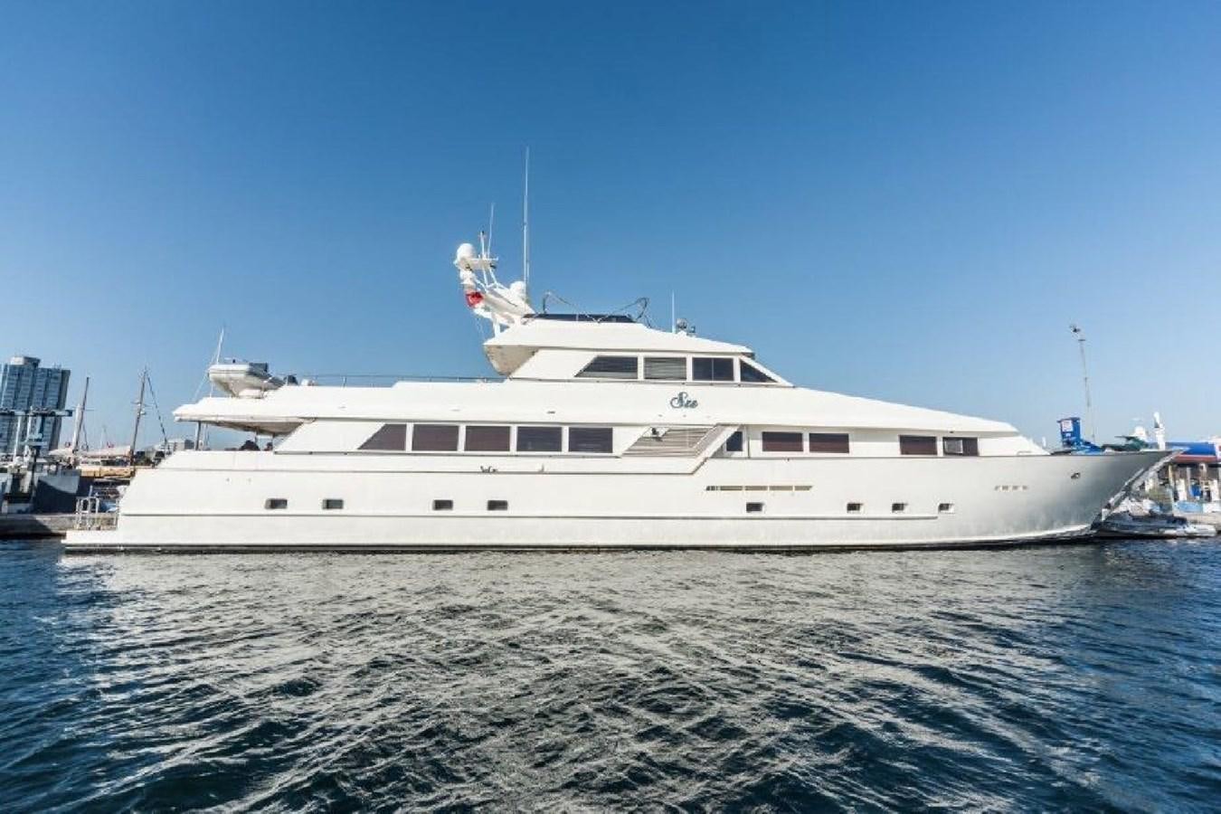 a large white boat in the water aboard SU Yacht for Sale