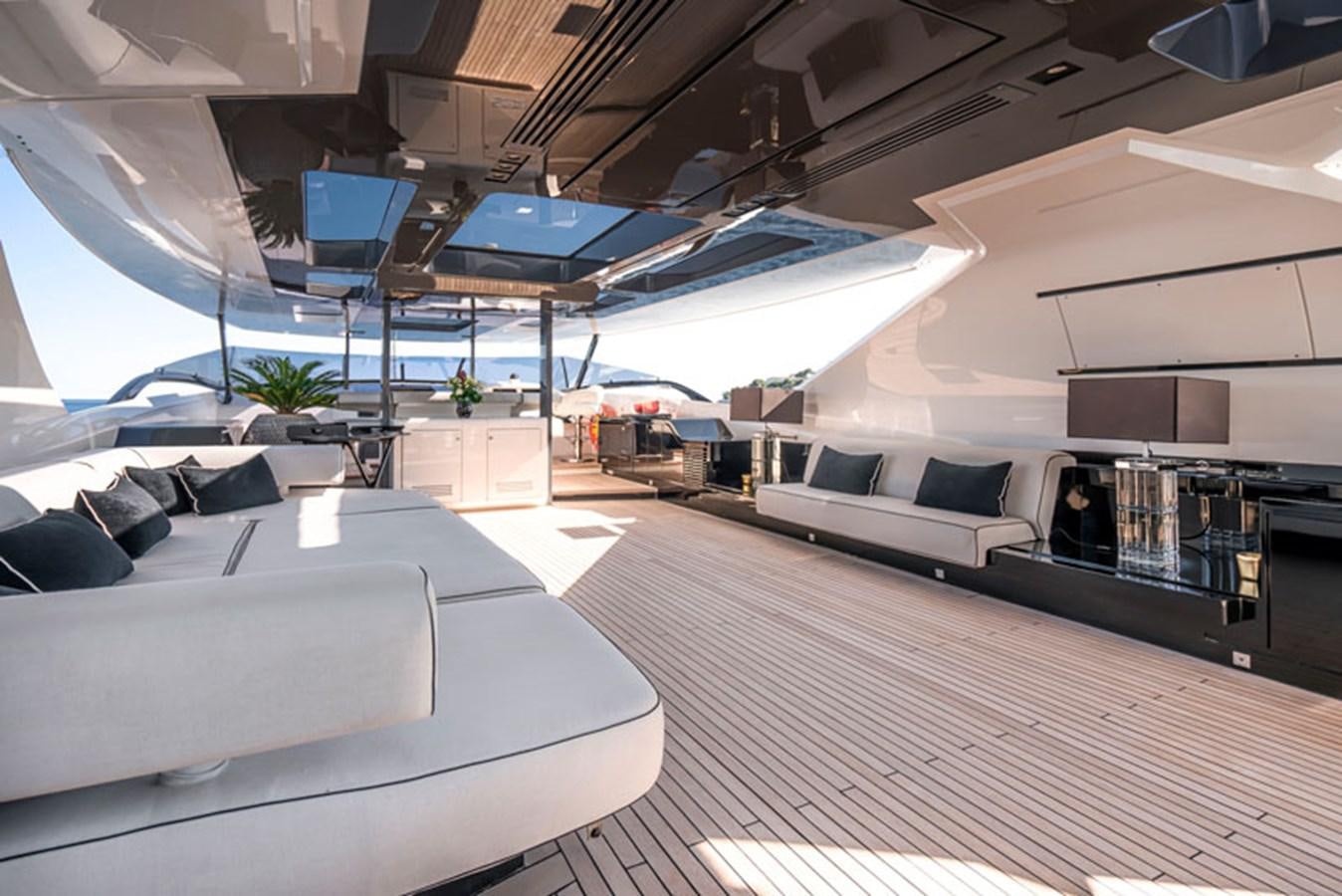 a room with a couch and a pool table aboard SAFFURIYA Yacht for Sale