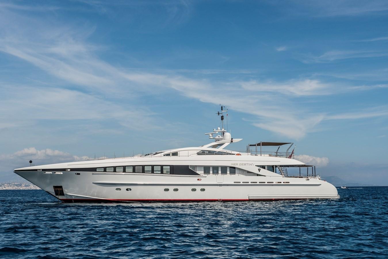 a white yacht in the water aboard ANGKALIA Yacht for Sale