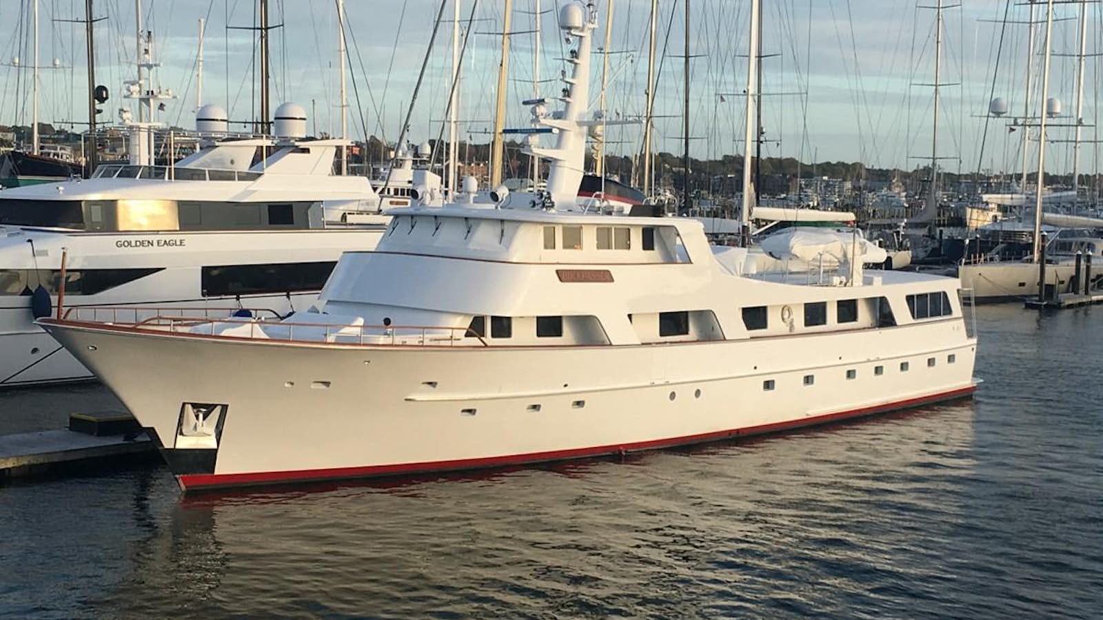 a boat in the water aboard BUCKPASSER Yacht for Sale