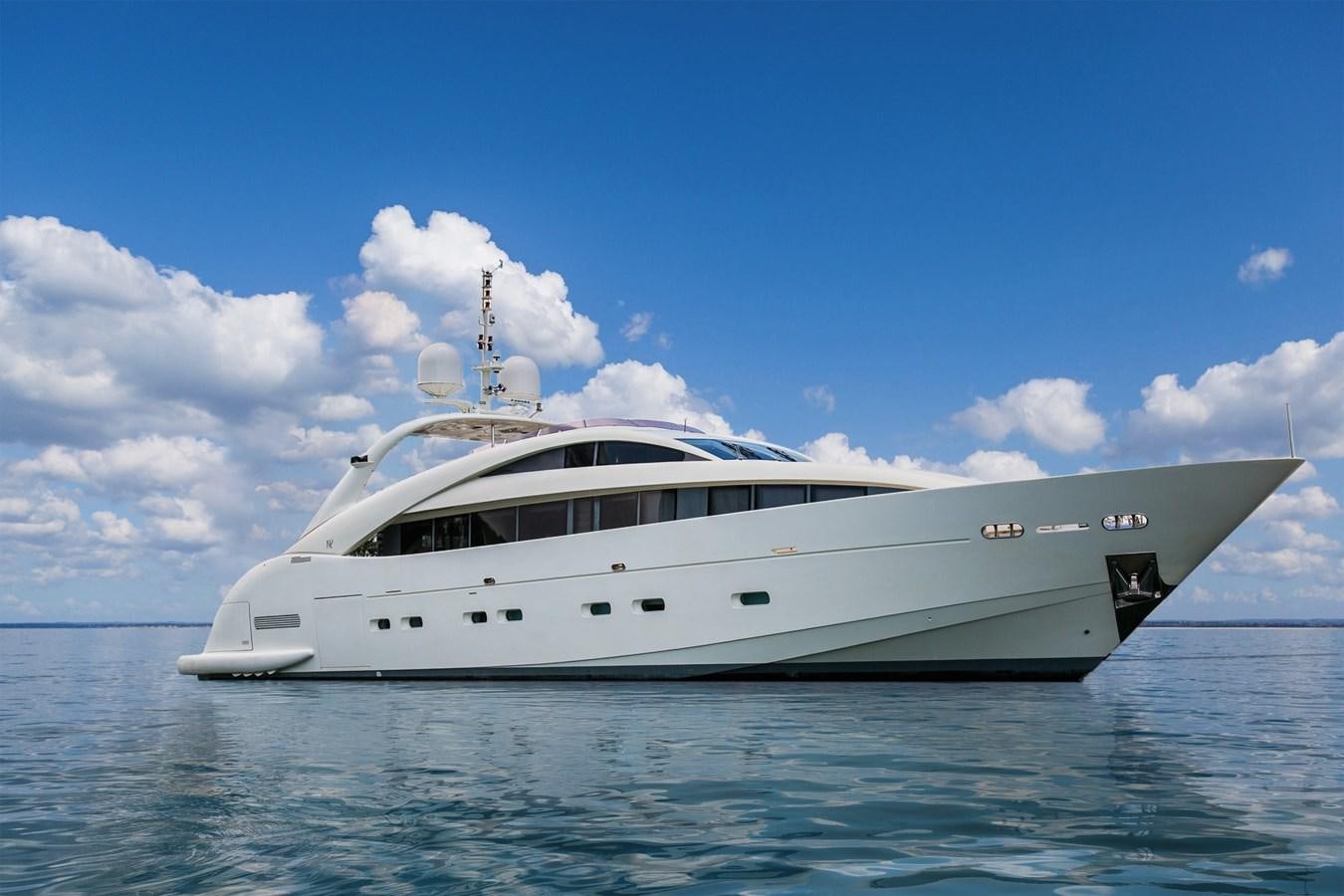 a white yacht in the water aboard HAPPY HOUR Yacht for Sale