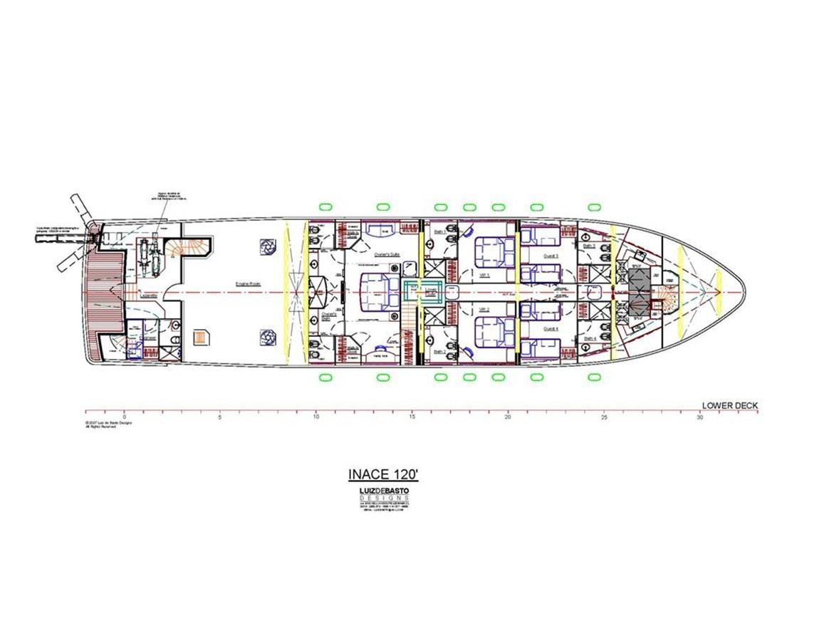 diagram aboard INACE YACHTS 126' AFT HOUSE EXPLORER YACHT Yacht for Sale