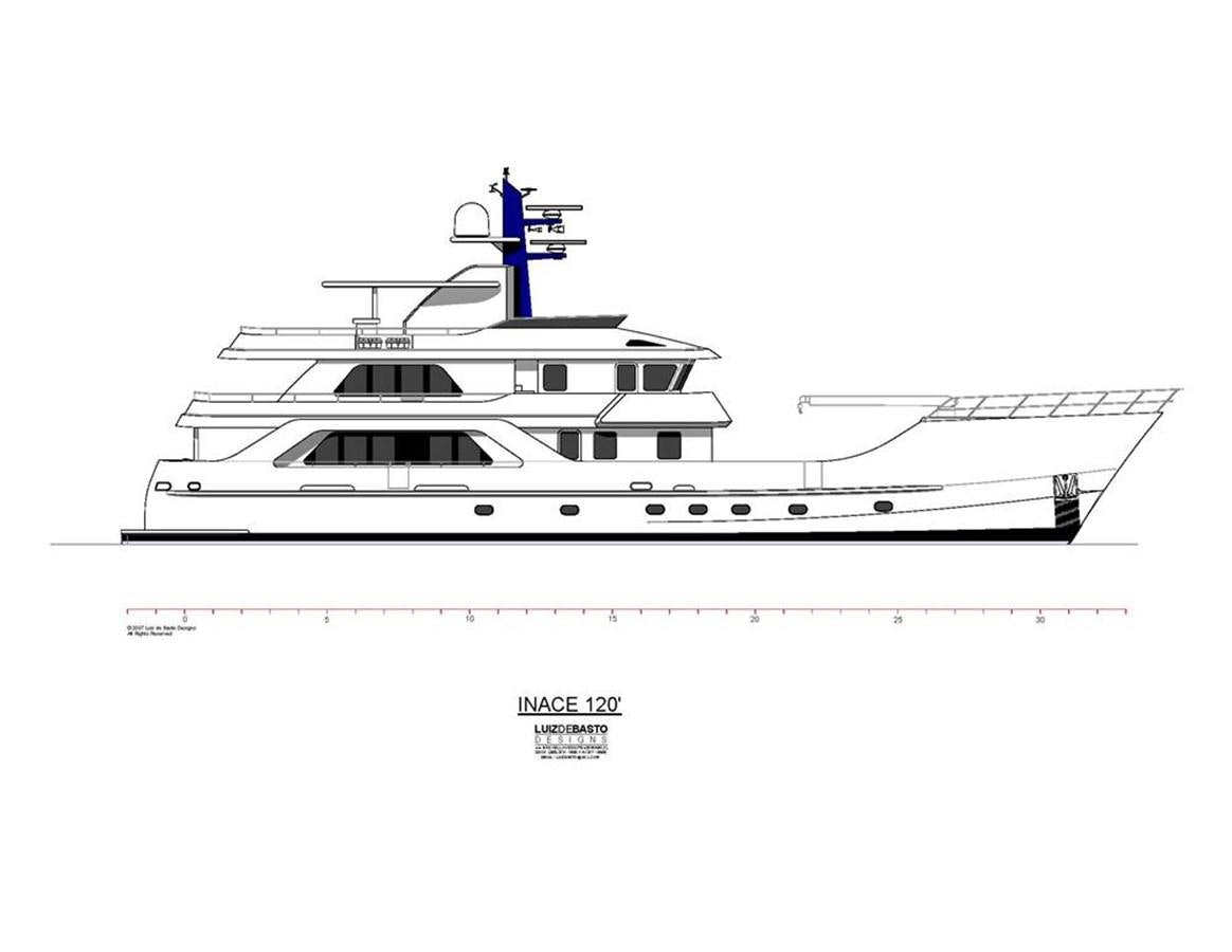 diagram, engineering drawing aboard INACE YACHTS 126' AFT HOUSE EXPLORER YACHT Yacht for Sale