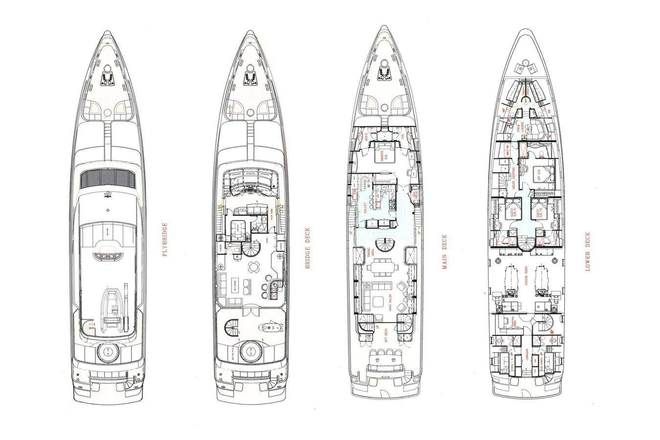 diagram aboard NO NAME  2002 120 TRI-DECK M/Y Yacht for Sale