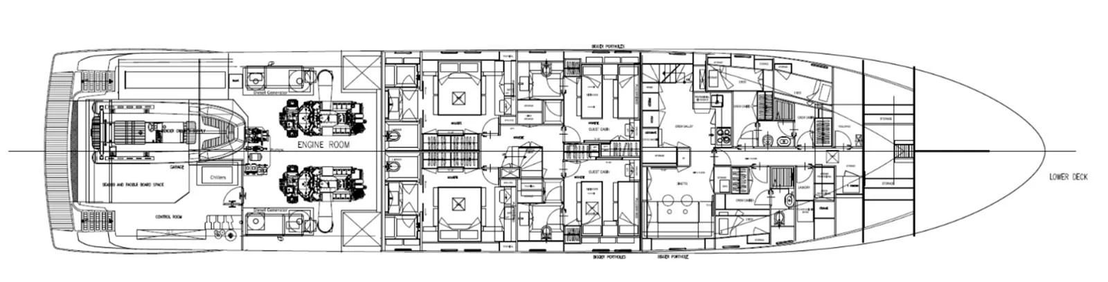 diagram, engineering drawing aboard TOUTE SWEET Yacht for Sale