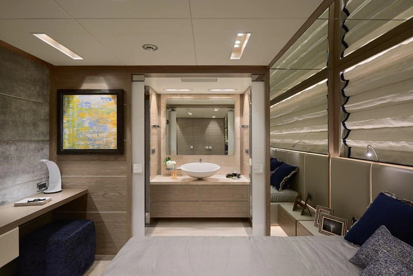 a bathroom with a sink and a mirror aboard RP120 (NEW BOAT SPEC) Yacht for Sale