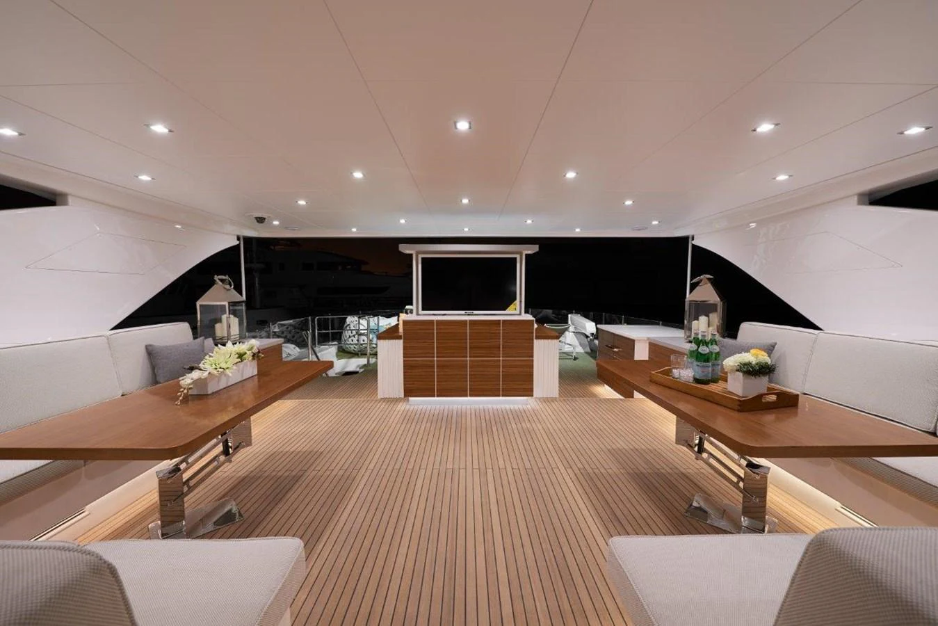 a modern looking living room aboard RP120 (NEW BOAT SPEC) Yacht for Sale