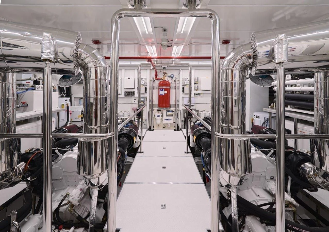 a large room with white walls aboard RP120 (NEW BOAT SPEC) Yacht for Sale