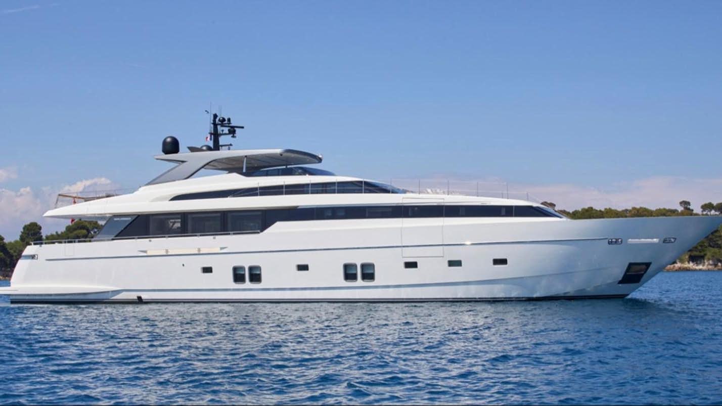 a white yacht in the water aboard CAIA S Yacht for Sale