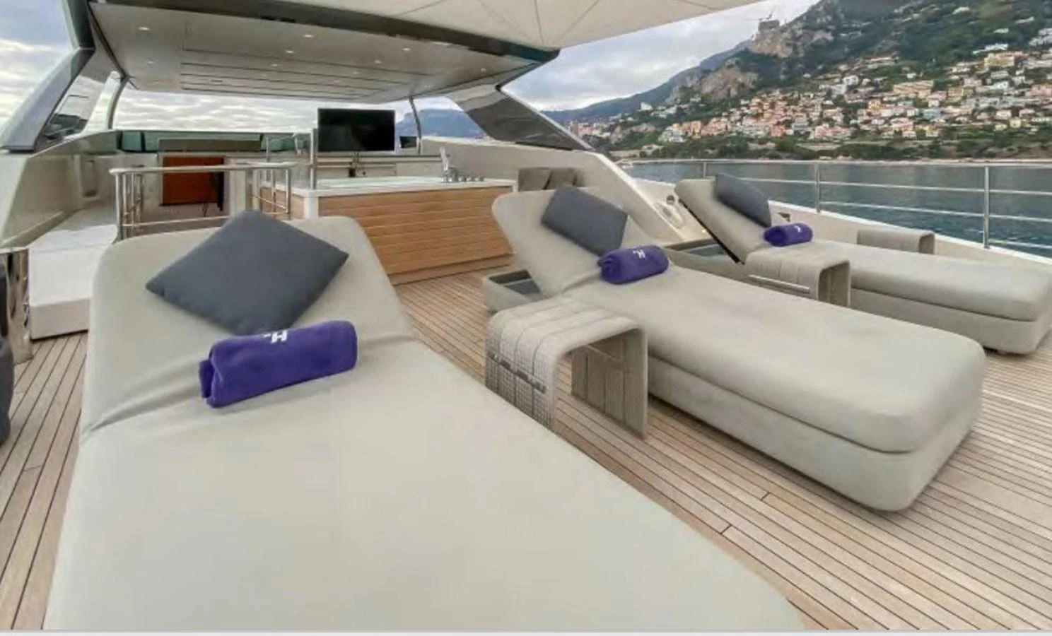 inside of a car aboard HAIIA Yacht for Sale