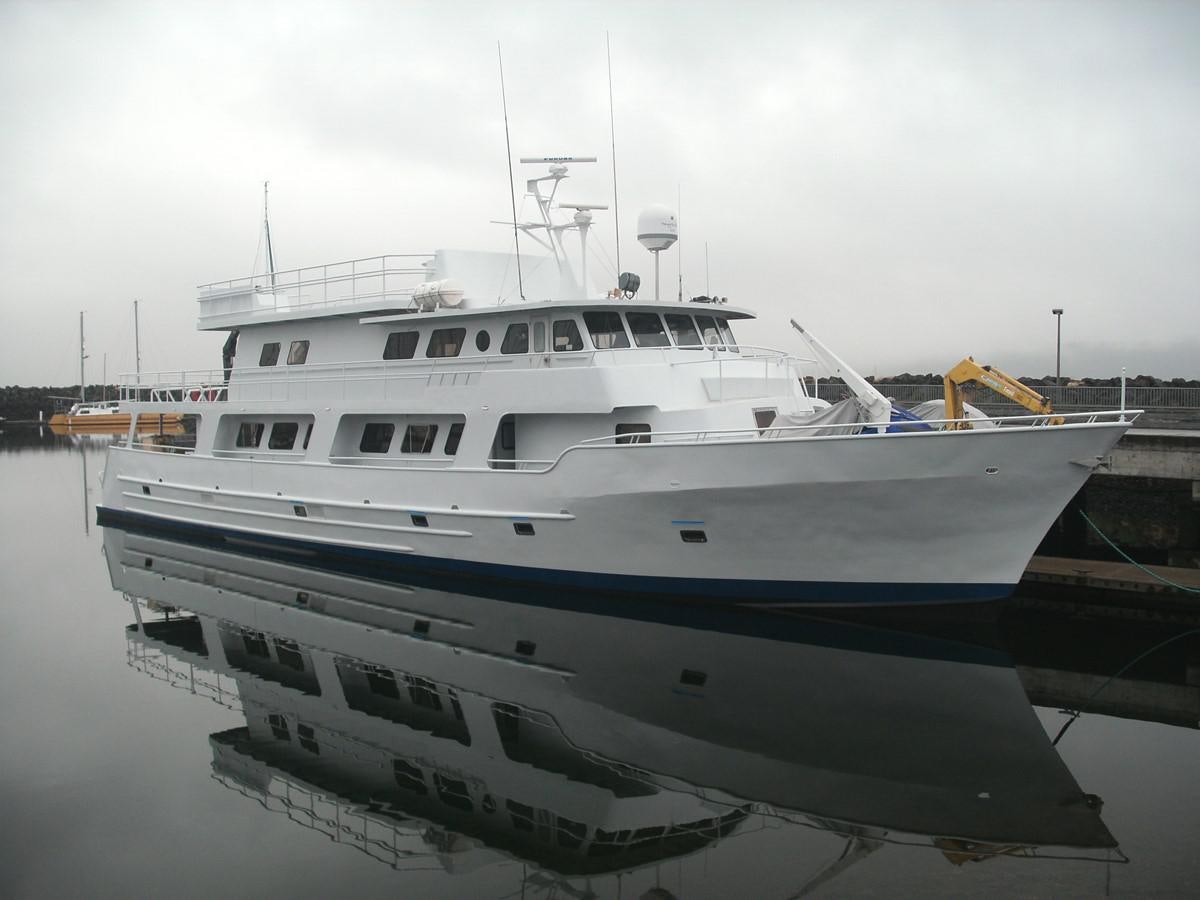 a large white yacht aboard CALLISTO Yacht for Sale