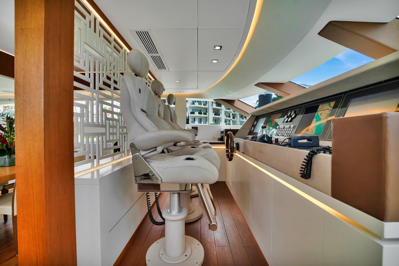 a white chair in a room aboard DIAMOND Yacht for Sale