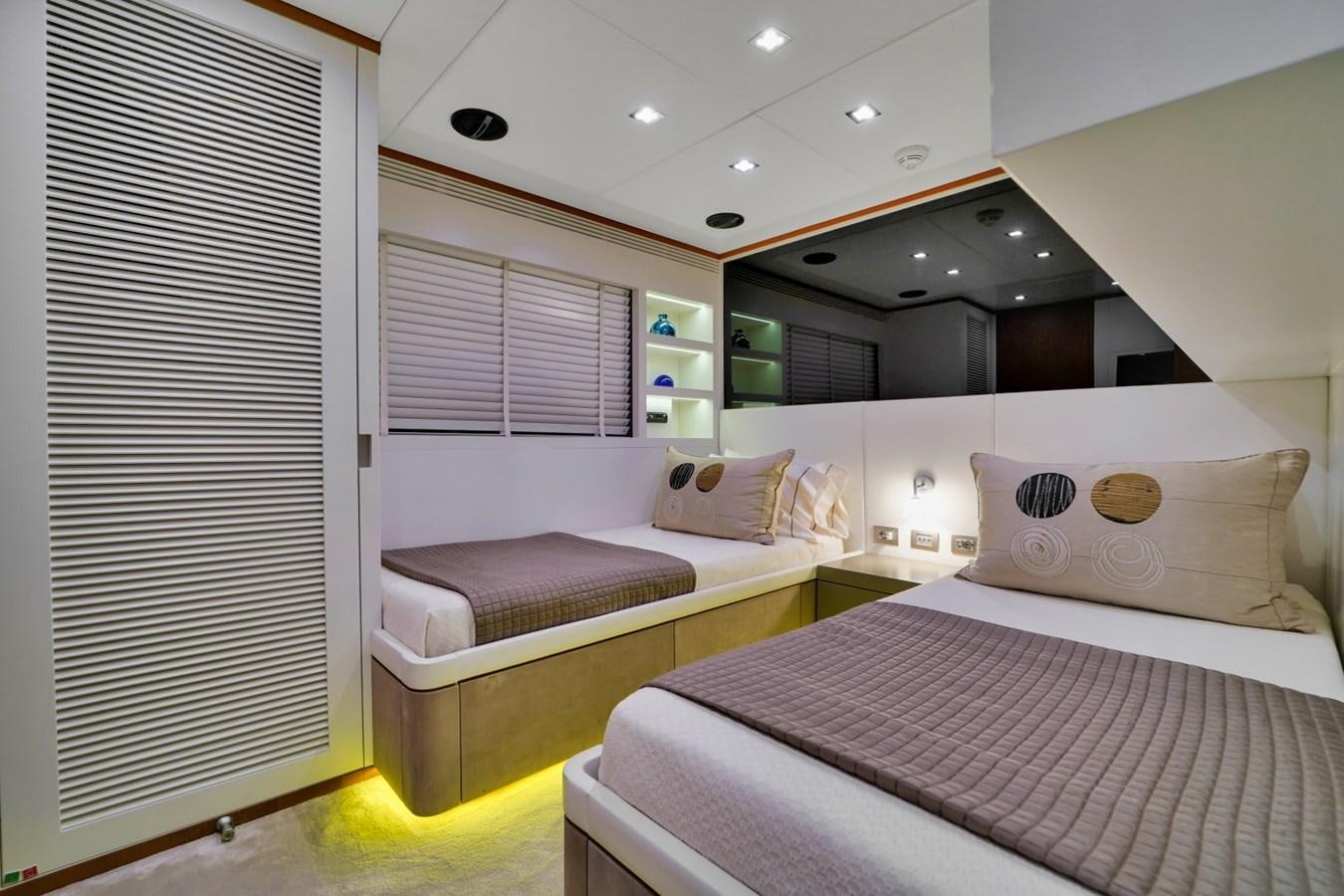 a room with two beds aboard DIAMOND Yacht for Sale