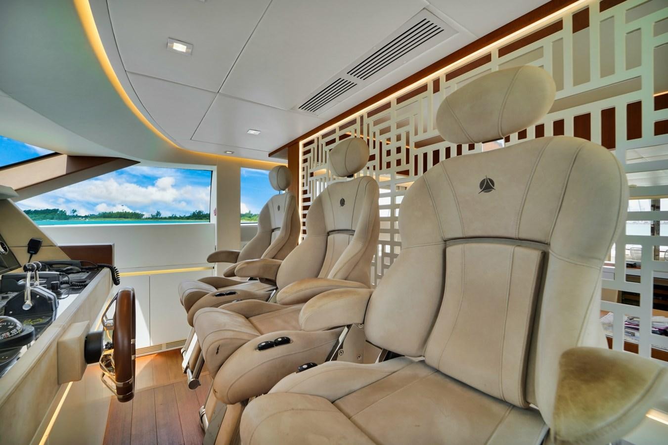 a room with a couch and a television aboard DIAMOND Yacht for Sale