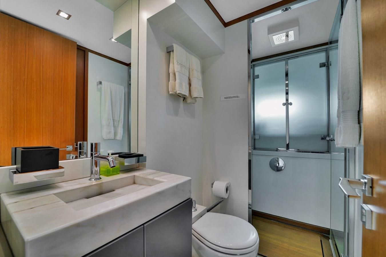 a bathroom with a sink and a toilet aboard DIAMOND Yacht for Sale