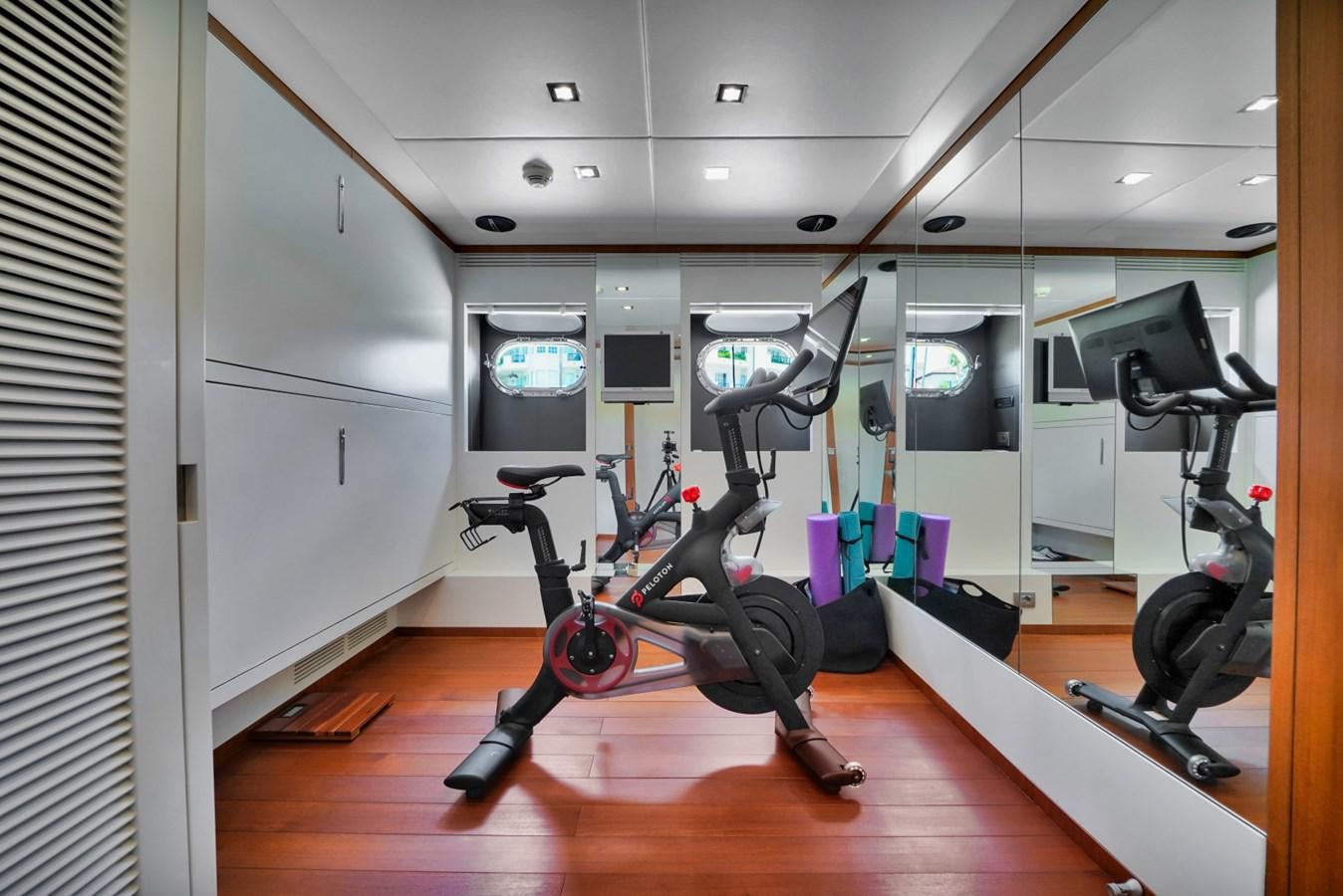 a gym with exercise equipment aboard DIAMOND Yacht for Sale