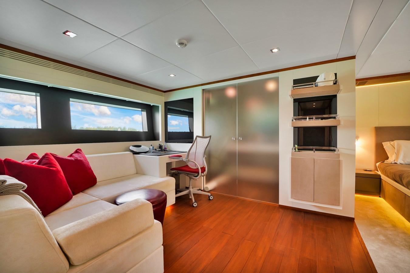 a living room with a large tv aboard DIAMOND Yacht for Sale