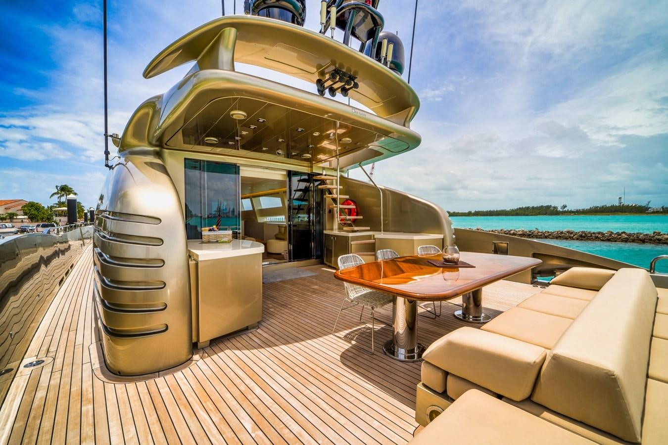 a boat on a deck aboard DIAMOND Yacht for Sale