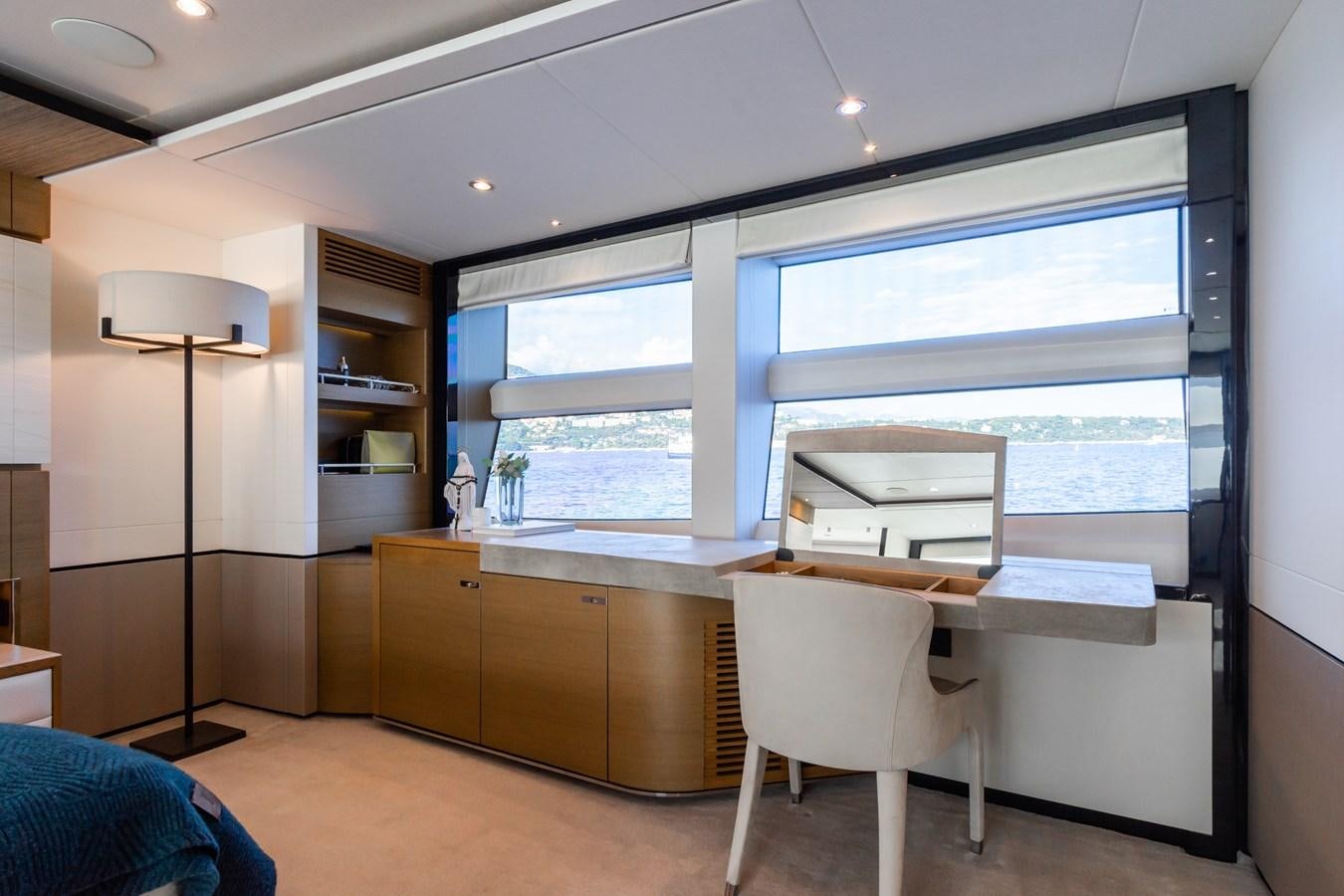 a room with a desk and a window aboard MINOR FAMILY AFFAIR Yacht for Sale