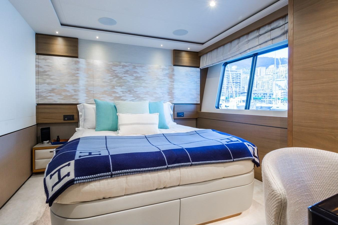a bed in a room aboard MINOR FAMILY AFFAIR Yacht for Sale