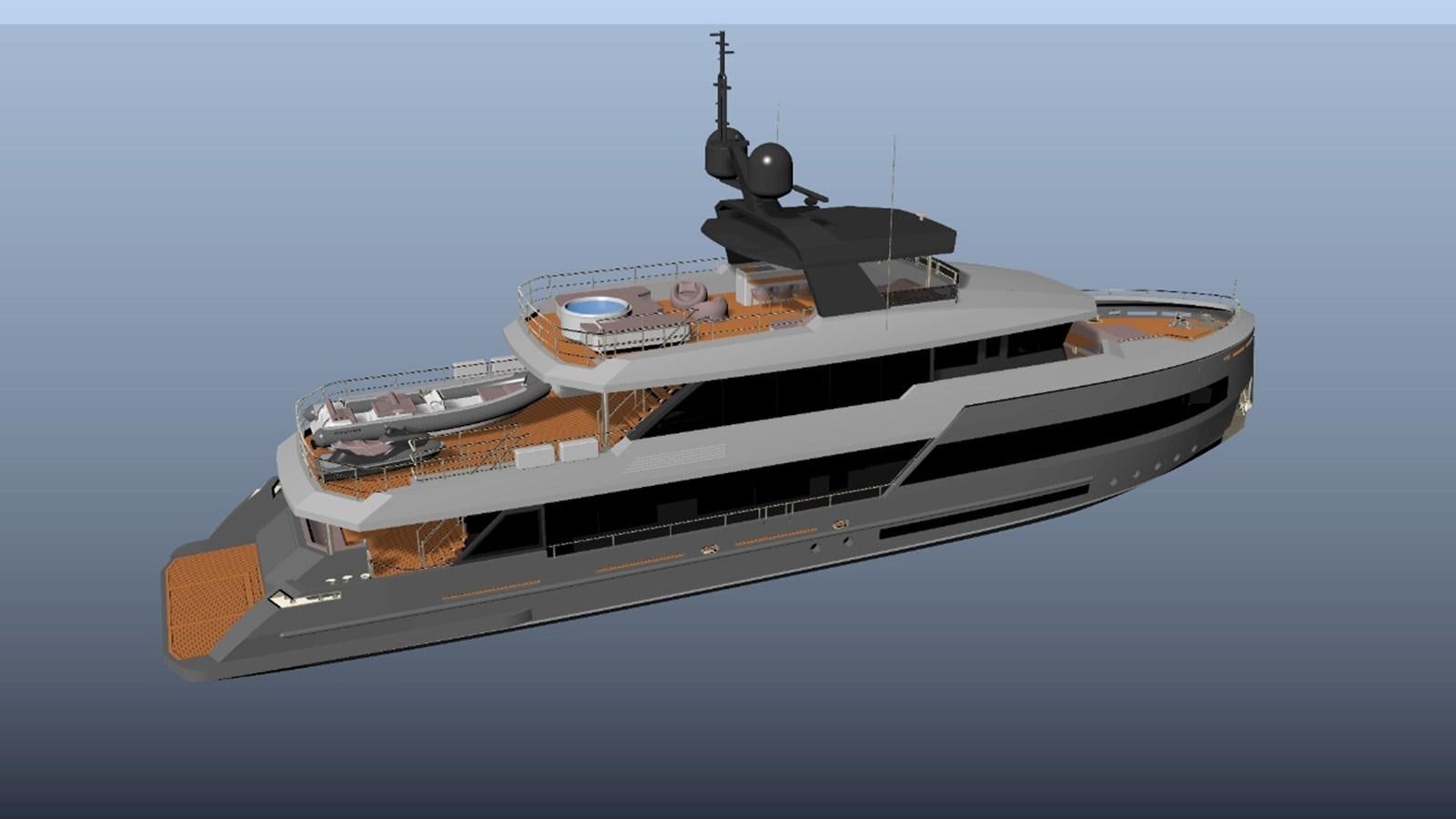 a white and brown yacht aboard INACE EXPLORA 115 Yacht for Sale