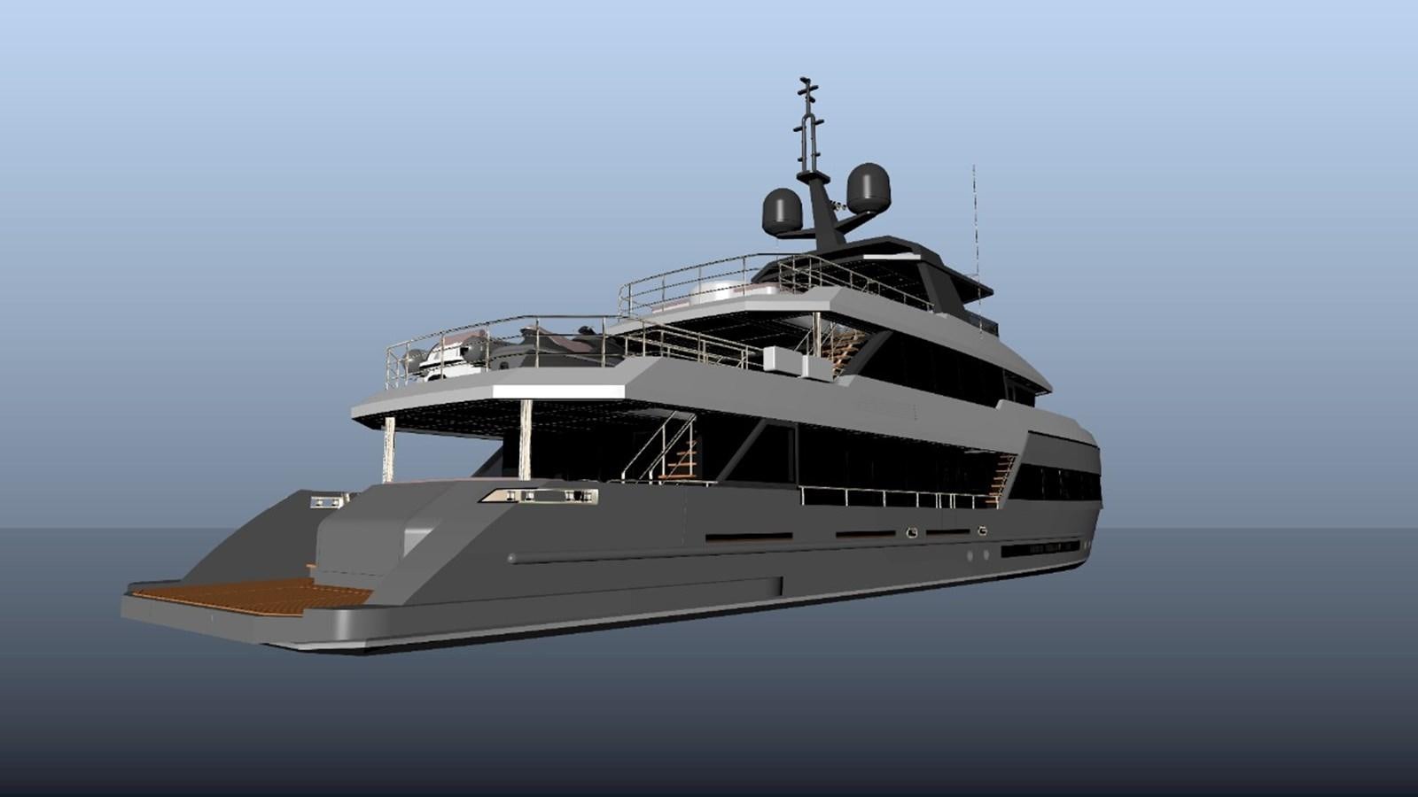 a white yacht in the water aboard INACE EXPLORA 115 Yacht for Sale