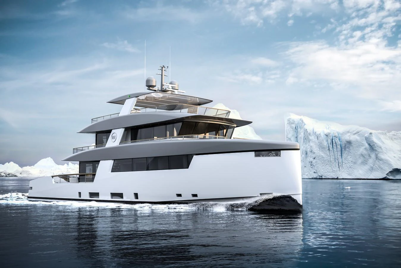 a large white boat in the water aboard 35M CECCARELLI EXPLORER YACHT Yacht for Sale