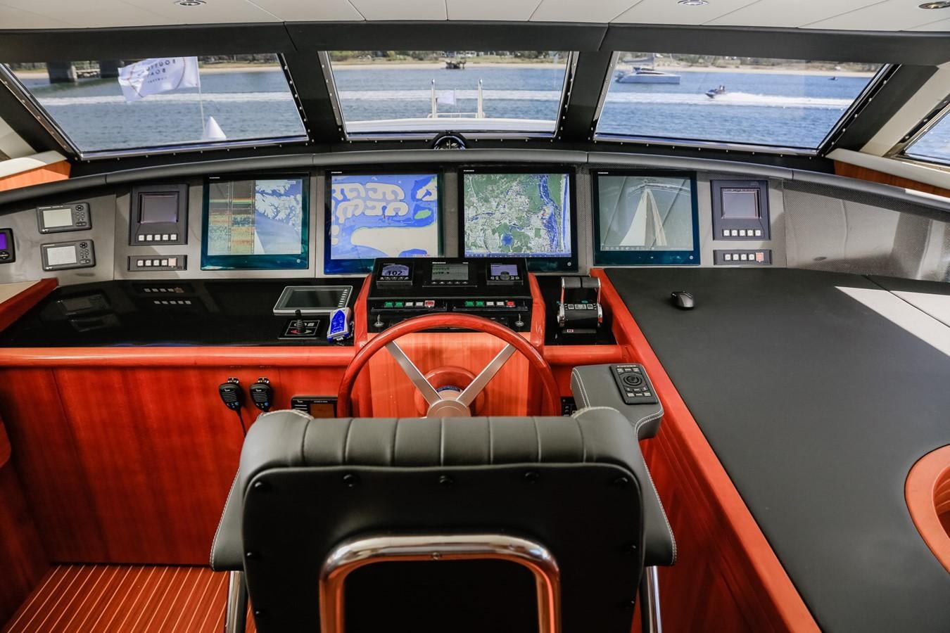 inside of a vehicle aboard HUNTER Yacht for Sale
