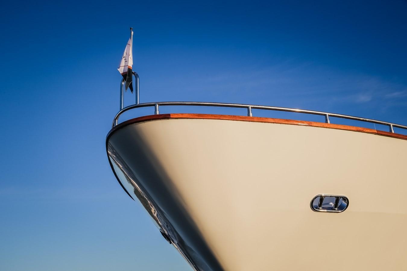 a large yellow and white satellite dish aboard HUNTER Yacht for Sale