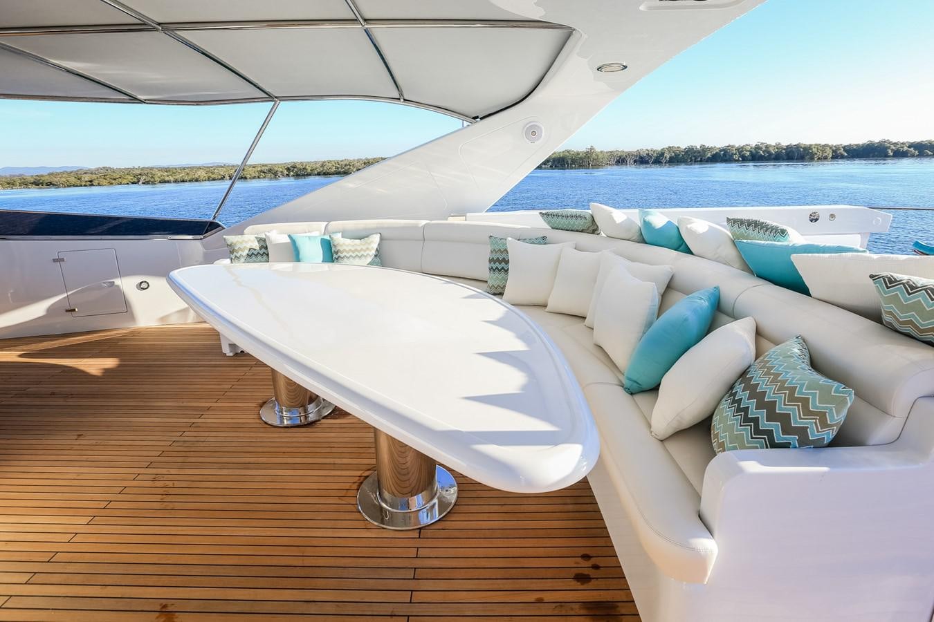 a surfboard on a boat aboard HUNTER Yacht for Sale